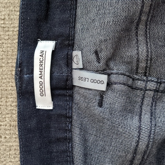 Good American Good Legs Jeans High Waisted Rise Dark Wash Denim Skinny Stretch - Picture 1 of 4